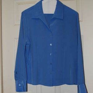 Blue silk blouse